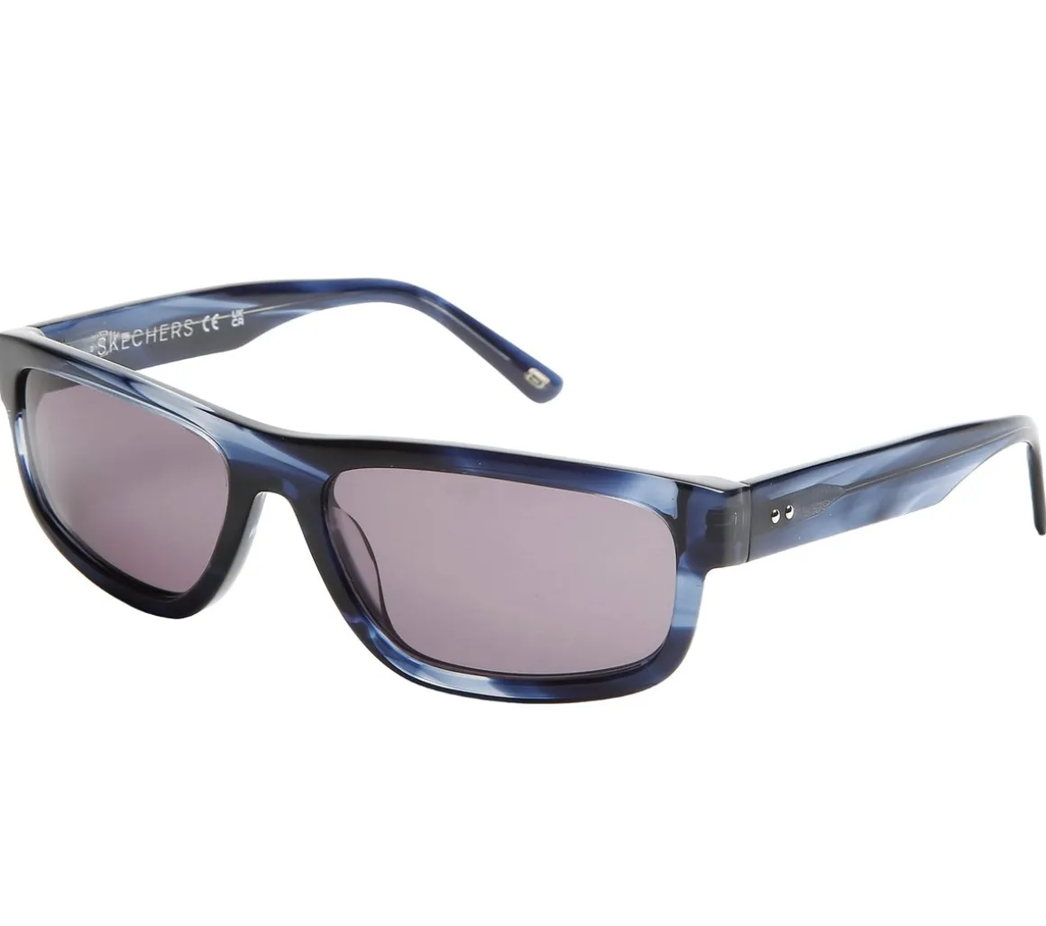 Elevated Rectangle Shiny Horn Sunglasses