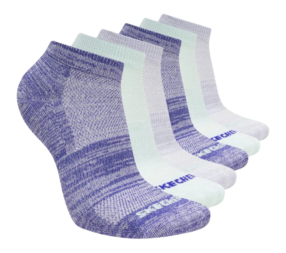 6 Pack Girls' Low Cut Color Stripe Socks