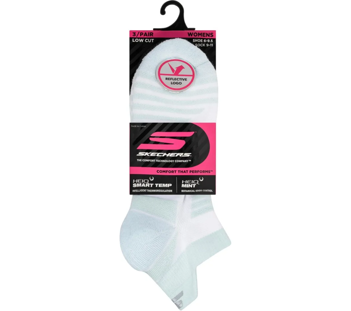 3 Pack Women's Performance Stripe Low Cut Running Heel Tab Socks
